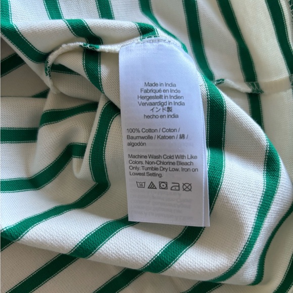 J.CREW Button-shoulder tee in Kelly green and white - Picture 6 of 11